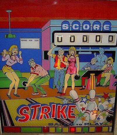 Strike is an electro-mechanical pinball machine produced by Zaccaria in 1973. It is themed around bowling and features gameplay that includes striking pins through ball play.