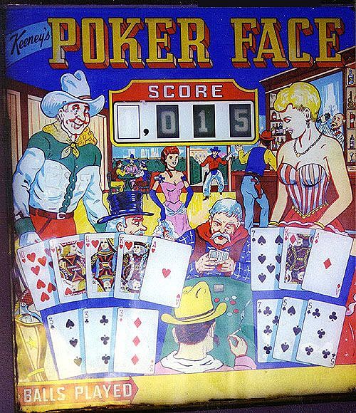 Poker Face is a vintage pinball machine released by Keeney in 1963.