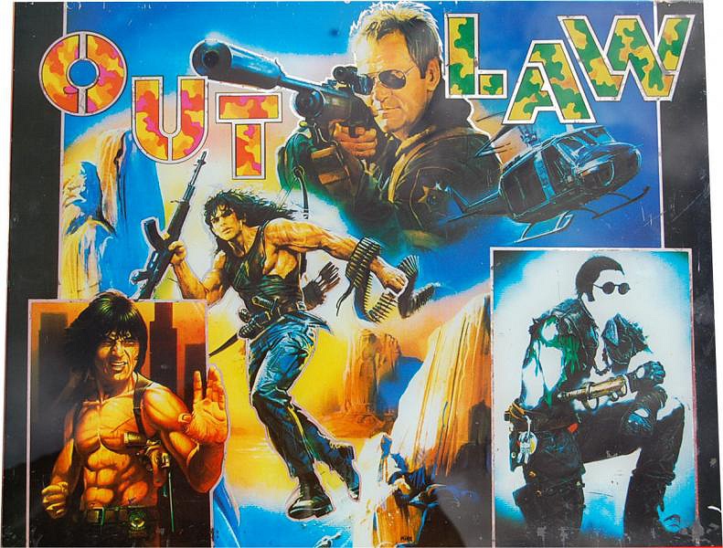 Out Law is an arcade shooting game developed by Hanilamatic, released in 1985. The game features a Western theme where players take on the role of a gunslinger in various shooting challenges.