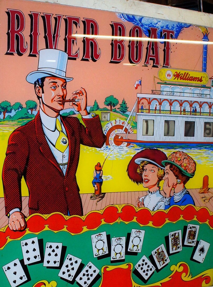River Boat is a vintage pinball machine manufactured by Williams in 1964, known for its classic design and gameplay that captures the essence of riverboat gambling.
