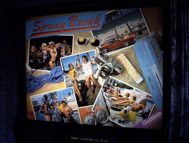 Spring Break is a pinball machine released by Gottlieb in 1987. The game features a vibrant beach theme, encapsulating the fun and excitement associated with spring break festivities.