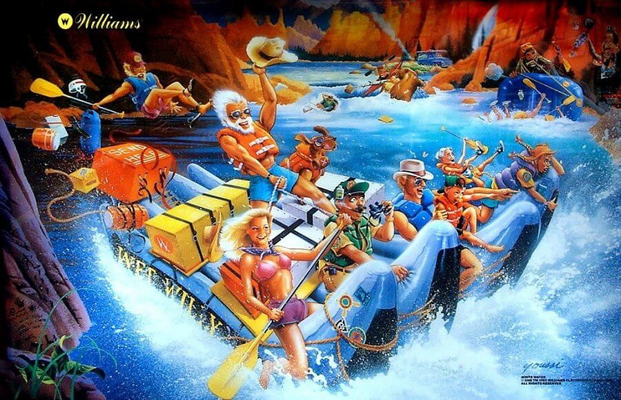 White Water is a pinball machine designed by Dennis Nordman and released by Williams in 1992. The game features a unique rafting theme combined with adventure elements.