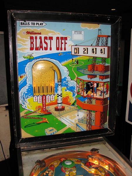 Blast Off is a pinball machine released in 1967 by Williams. It features a space exploration theme with vibrant artwork and engaging gameplay.