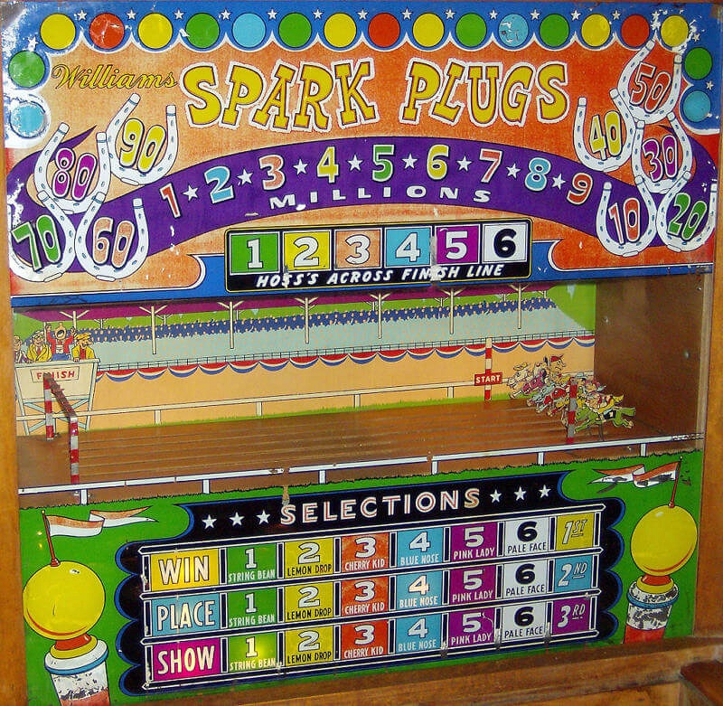 Spark Plugs is a pinball game released by Williams in 1951. It's a classic electromechanical pinball machine designed with the automotive theme in mind, featuring cars and racing elements.