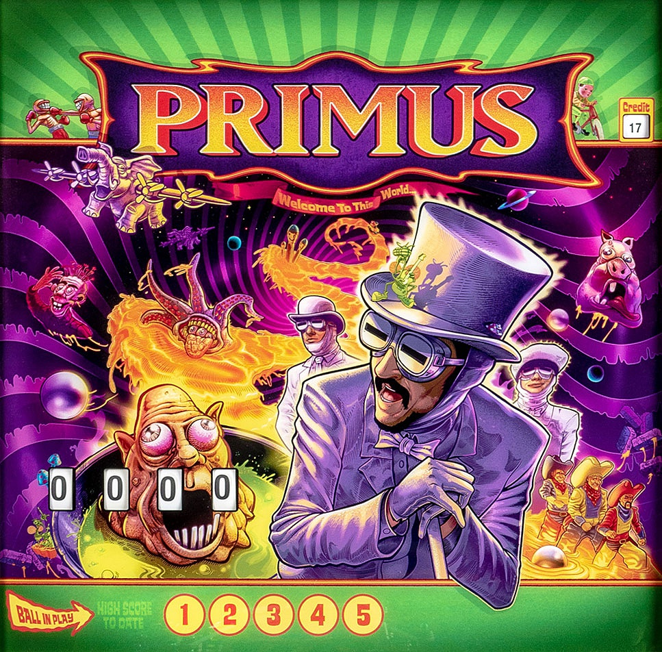 Primus is a limited-edition pinball machine by Stern Pinball, themed around the band Primus and featuring artwork inspired by their albums.