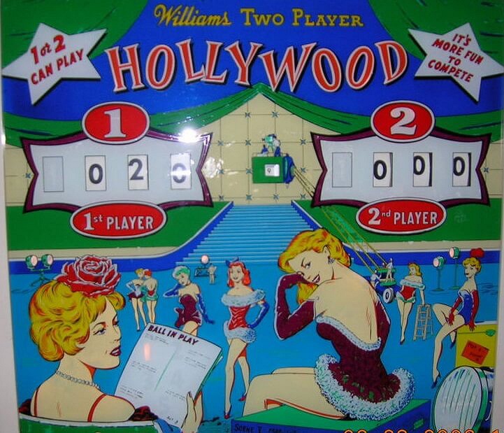 Hollywood is a classic electro-mechanical pinball machine released by Williams in 1961. The machine features a thematic representation of the glitz and glamour of Hollywood in the early 1960s.