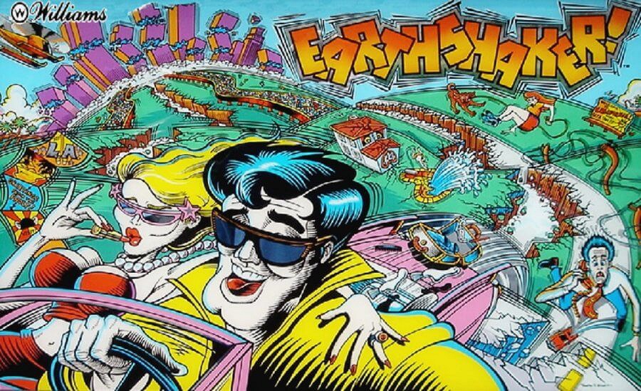 Earthshaker is a pinball machine designed by Pat Lawlor and released by Williams in 1989. Known for its innovative shaker motor, the game simulates an earthquake, engaging players with its unique theme and gameplay mechanics.