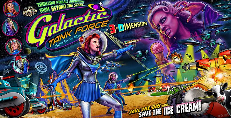 A futuristic-themed pinball machine by American Pinball featuring intense gameplay and immersive space battles.