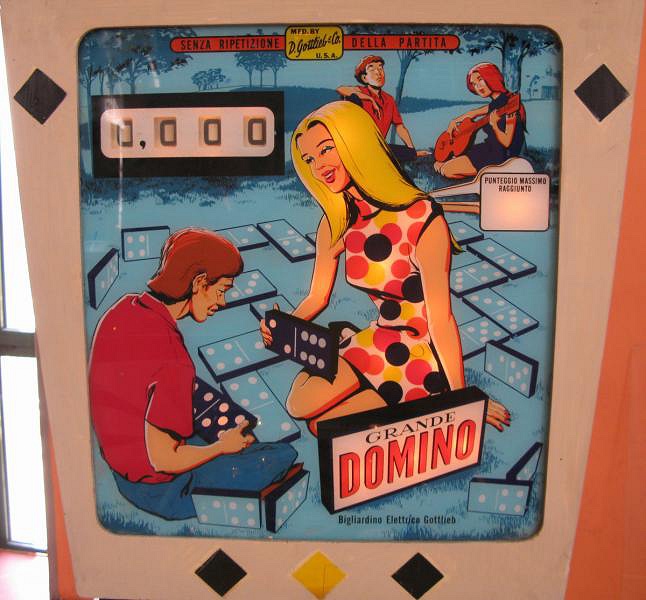 Grande Domino is a classic electro-mechanical pinball machine released by Gottlieb in 1968, known for its captivating gameplay reflecting the domino theme.