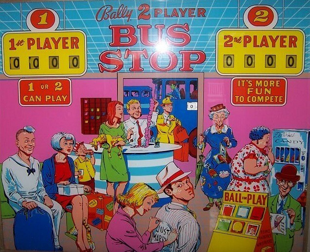 Bus Stop is an electromechanical pinball machine released by Bally in 1964. Known for its engaging gameplay and classic Bally design, it was a popular title during the 60s.