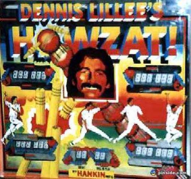 Dennis Lillee's Howzat! is a cricket-themed pinball machine designed to capture the excitement of the sport. Released by Hankin in 1979, it features artwork and game mechanics inspired by the legendary Australian cricketer Dennis Lillee.