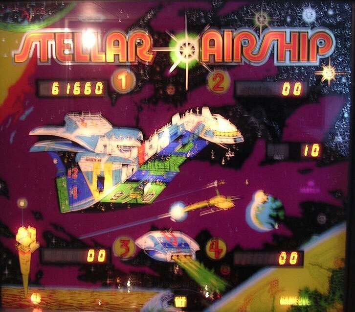A vintage arcade game released by Geiger, featuring a space exploration theme with vibrant graphics and engaging gameplay.