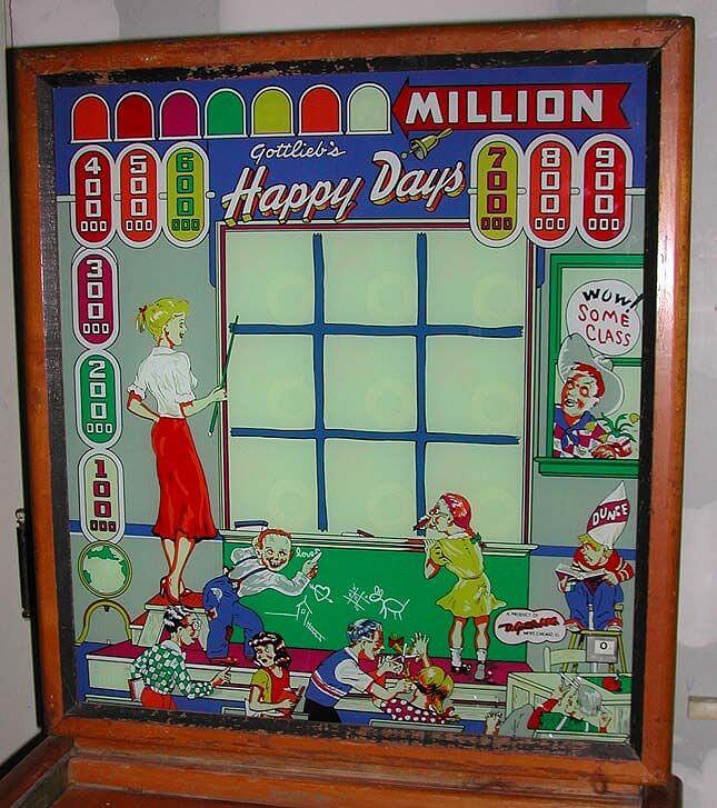 Happy Days is an electro-mechanical pinball machine released by Gottlieb in 1952.