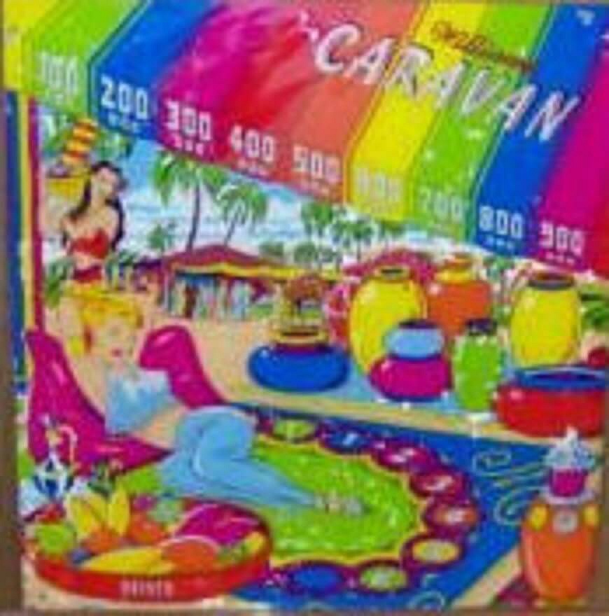 Caravan is a pinball machine manufactured by Williams in 1952. It features a classic 1950s design with mechanical flippers, bumpers, and a captivating circus or traveling show theme.