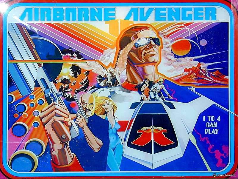 Airborne Avenger is a solid-state pinball machine released by Atari in 1977. It features a unique playfield design with a wide body layout.
