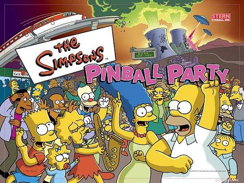 A pinball machine themed around the popular animated TV show 'The Simpsons', known for its fun features and complex gameplay.