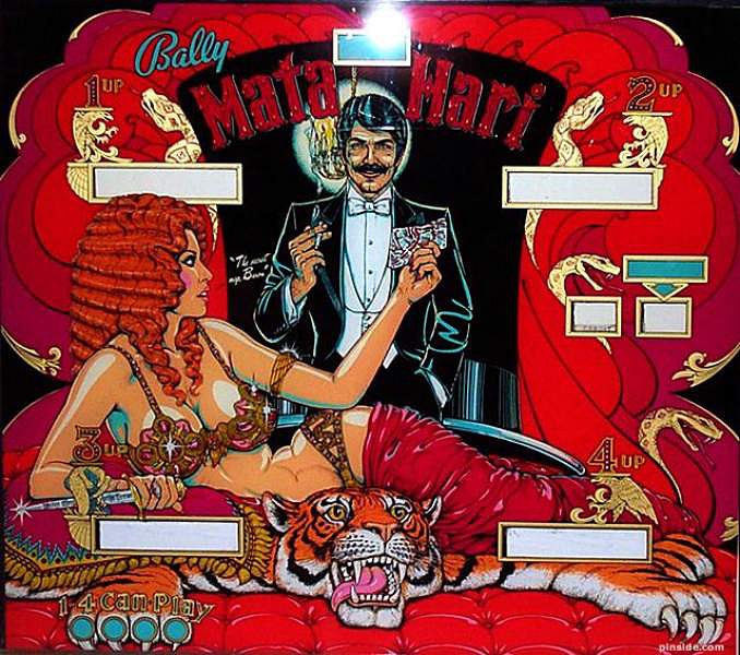 Mata Hari is a classic pinball machine released by Bally in 1977. It is known for its distinctive artwork and historical theme, inspired by the famous exotic dancer and spy, Mata Hari.