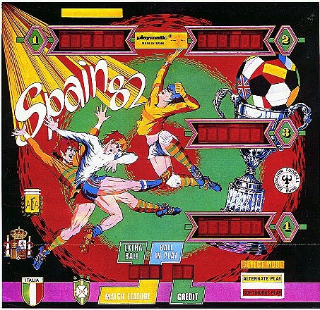 Spain 82 is a pinball machine produced by Playmatic, themed around the 1982 FIFA World Cup held in Spain.