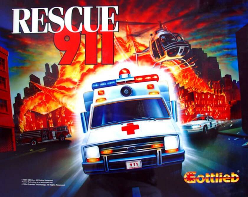 Rescue 911 is a pinball machine designed by Bill Parker and released by Gottlieb in 1994. It is themed around the popular TV series 'Rescue 911', and the game immerses players with thrilling rescue missions and challenges.