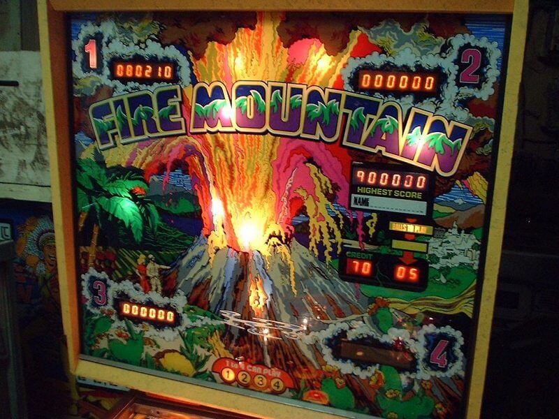 Fire Mountain is a solid-state electronic pinball machine released by Zaccaria in 1979. It features a volcano theme with engaging gameplay elements.