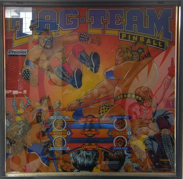 Tag-Team Pinball, released by Gottlieb in 1985, features a wrestling and sports theme, bringing the excitement of tag team wrestling to life in a pinball environment.