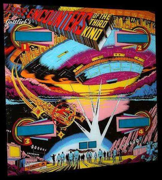 Close Encounters of the Third Kind is a pinball machine by Gottlieb released in 1977. It is based on the popular sci-fi movie of the same name, featuring unique artwork and gameplay elements inspired by the film.