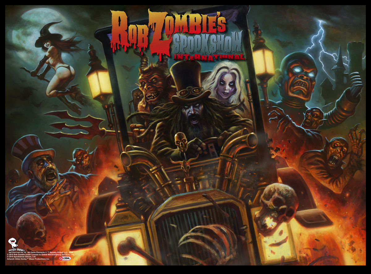 Rob Zombie's Spookshow International (LE) is a limited edition pinball machine released by Spooky Pinball in 2016. It features a horror and rock music theme centered around musician and filmmaker Rob Zombie.