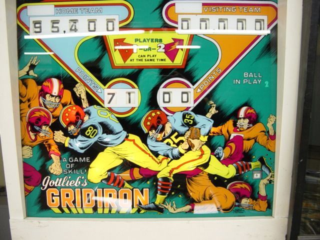 Gridiron is a pinball machine manufactured by Gottlieb, known for its American football theme and engaging gameplay.