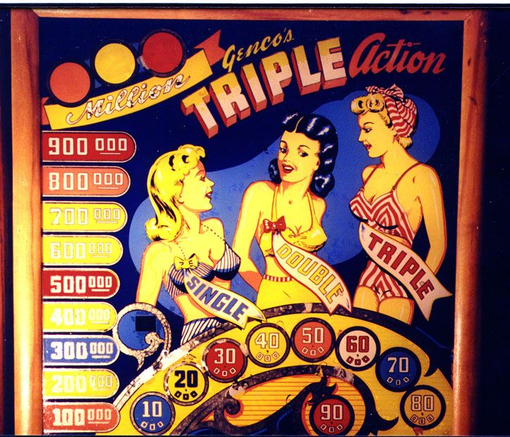 Triple Action is a pinball machine designed by Genco, released in 1948. It is a classic electromechanical machine known for its engaging gameplay and vintage appeal.