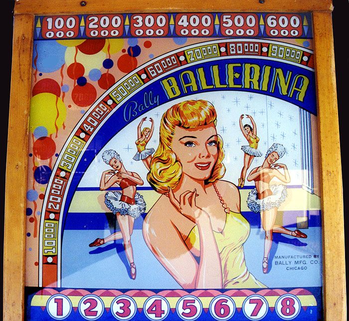 Ballerina is a vintage pinball game machine that was produced by Bally in 1947. It is a classic electromechanical pinball machine from the post-war era.