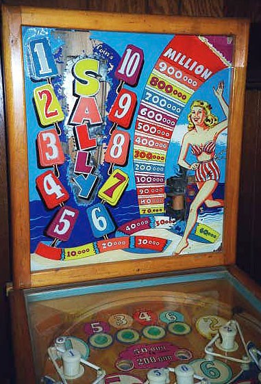 Sally is a vintage pinball machine manufactured by Chicago Coin in 1948.