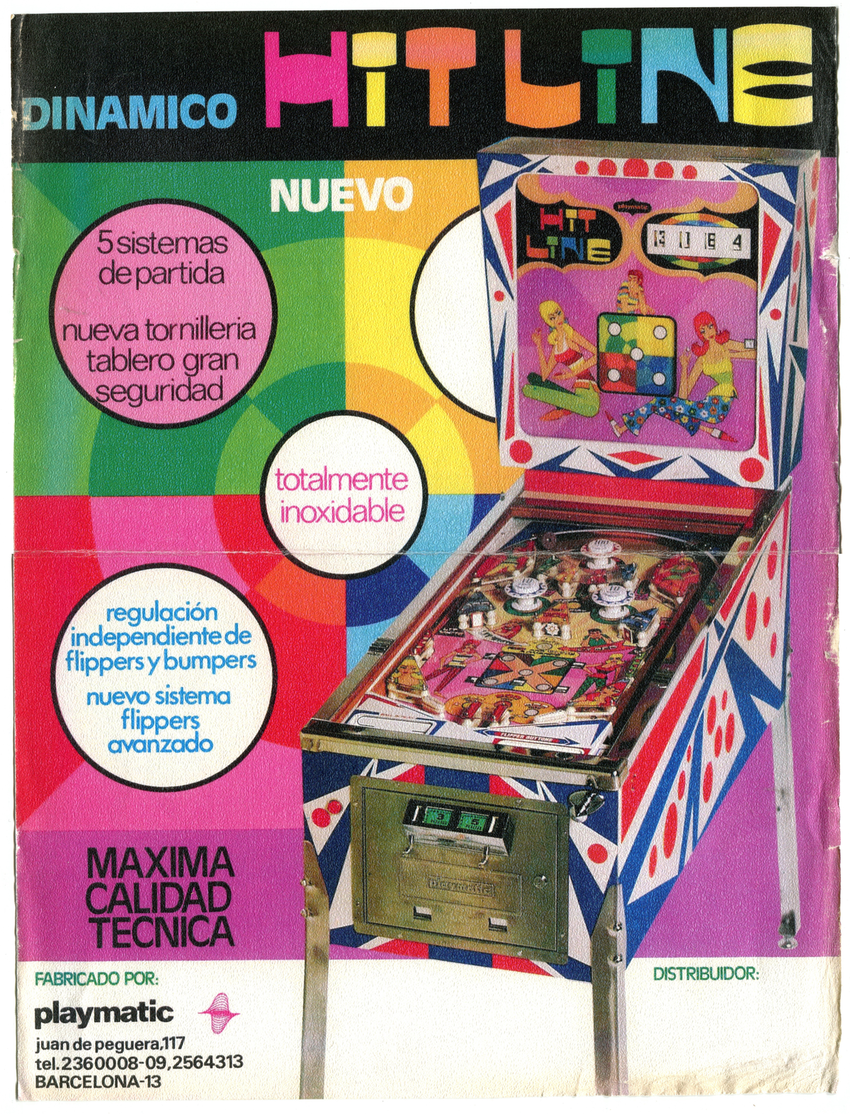 Hit Line is a classic electromechanical pinball machine released by Playmatic in 1968. Known for its intricate playfield design and engaging gameplay, it is a cherished piece among pinball enthusiasts.
