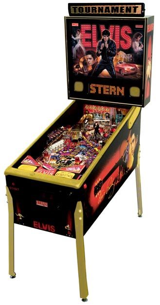 Elvis Gold is a tribute pinball machine created by Stern in 2004, celebrating the King of Rock and Roll, Elvis Presley. This limited edition features unique artwork and special gold accents compared to the standard Elvis pinball machine.
