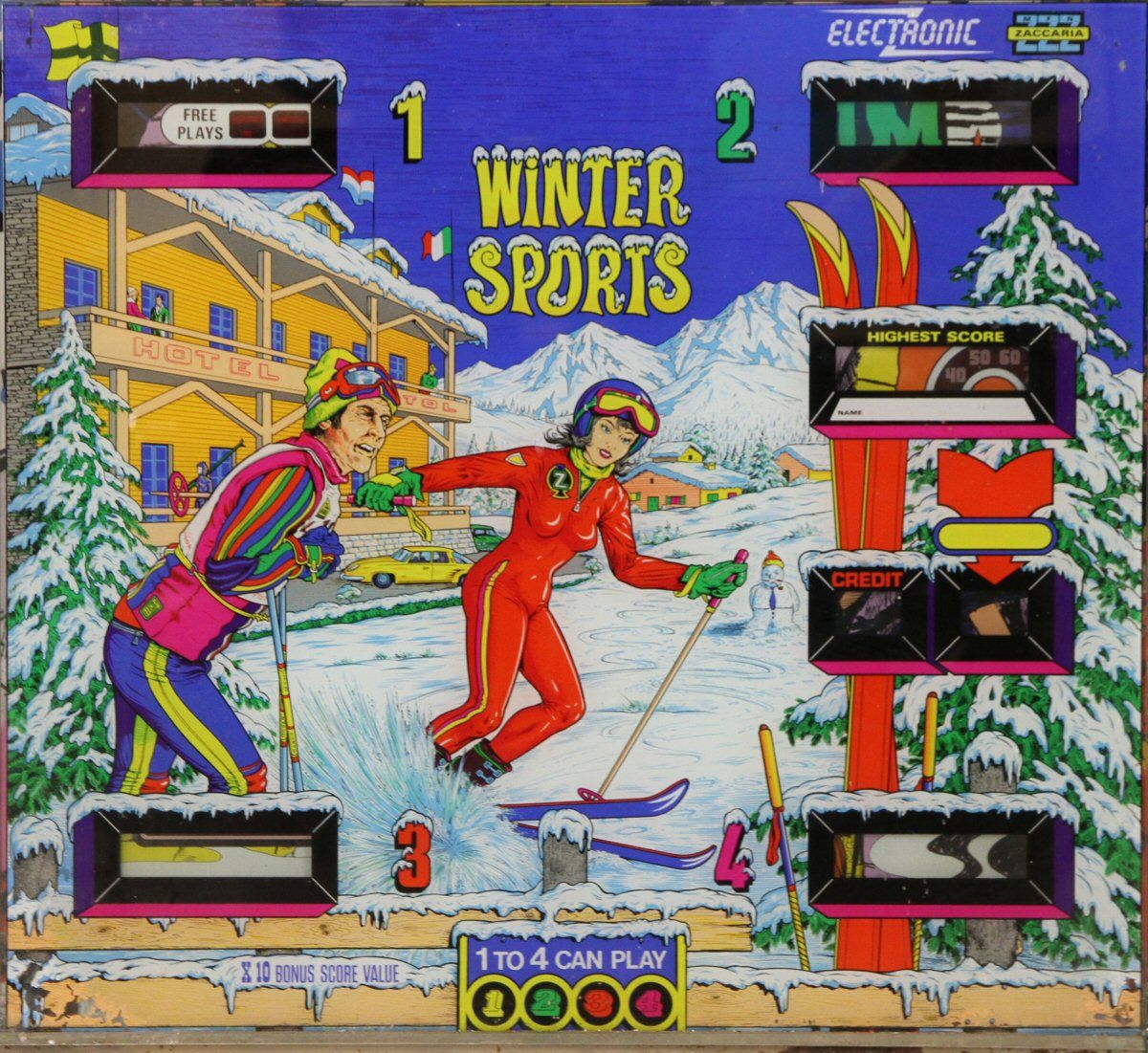 Winter Sports is a pinball machine released by Zaccaria in 1977, themed around winter sports activities.