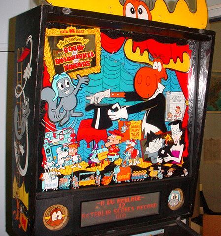 A pinball machine based on the cartoon series 'The Adventures of Rocky and Bullwinkle and Friends' produced by Data East in 1993.