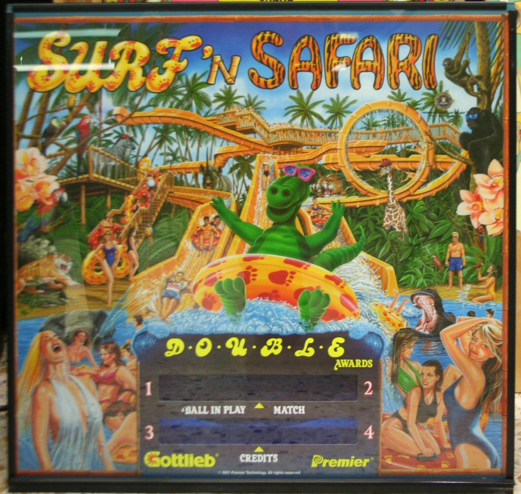 Surf 'n Safari is a pinball machine manufactured by Gottlieb, released in 1990. The game has a playful beach and surfing theme, designed to evoke fun and excitement.
