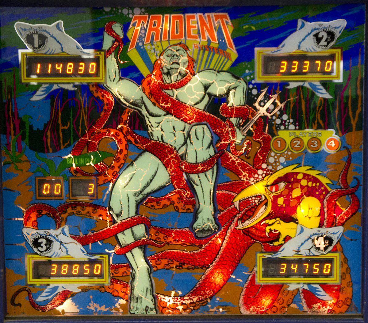 Trident is a pinball machine released by Stern Electronics in 1979, known for its unique undersea theme and exciting gameplay.