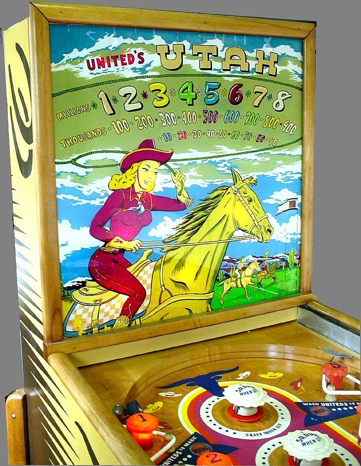 Utah is a vintage pinball machine produced by United Manufacturing Company in 1949.