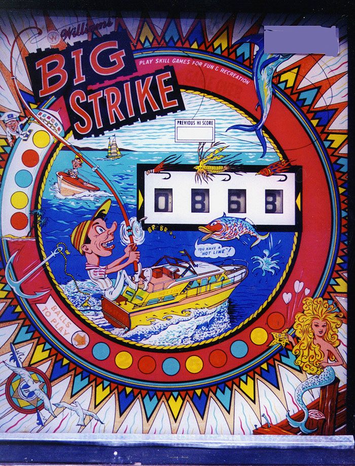 Big Strike is a mechanical pinball machine released by Williams in 1966. It's themed around bowling and features classic mechanical gameplay with no digital elements, as it predates the solid-state era.