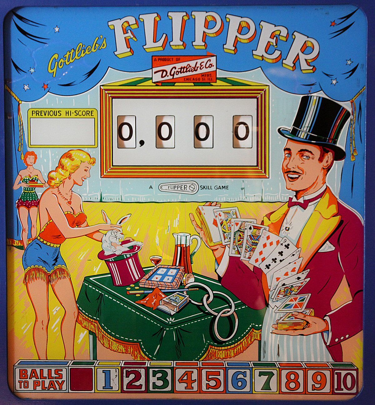 Flipper is a historically significant pinball machine produced by Gottlieb in 1960. It is known for being one of the early machines to feature flippers, revolutionizing gameplay by allowing players to have more control over the ball.