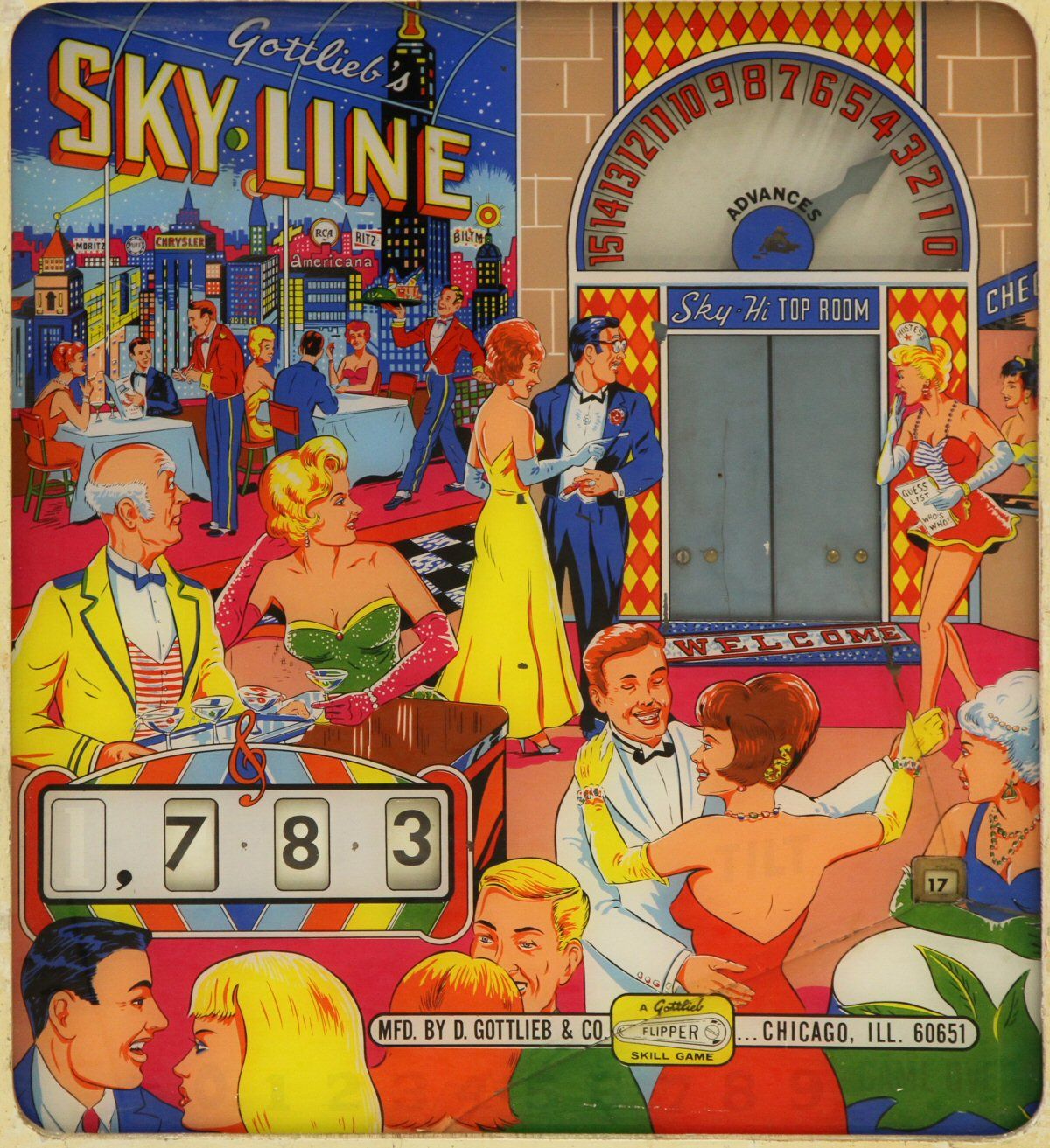 Sky·Line is a classic pinball machine released by Gottlieb in 1964, featuring a unique design and engaging gameplay.