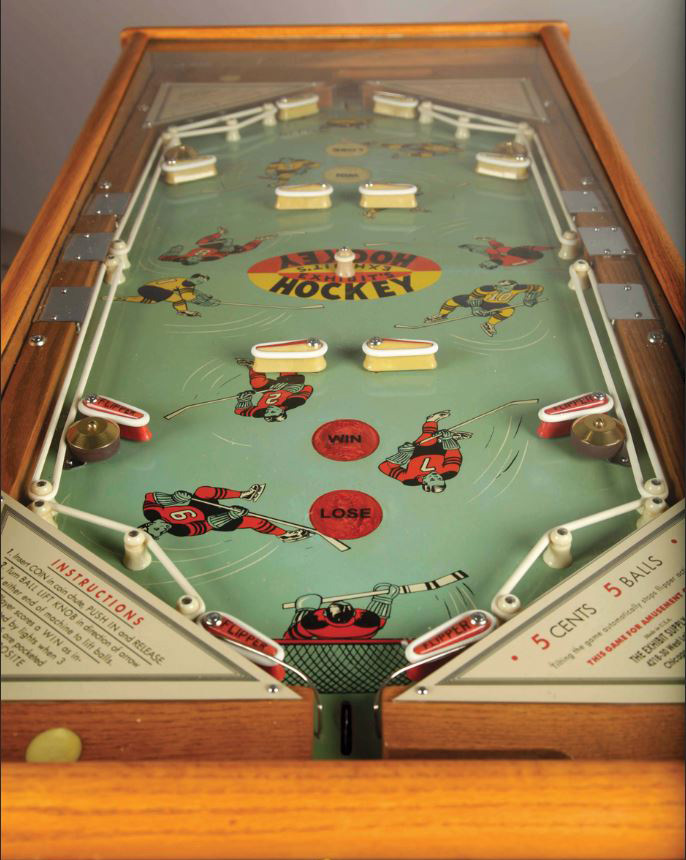 Electric Hockey is a vintage arcade game released by Exhibit in 1952. It simulates a hockey game, aiming to provide entertainment through an electro-mechanical experience.