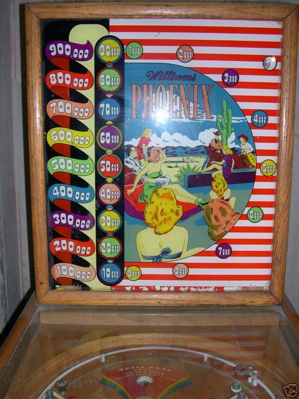 Phoenix is a vintage pinball machine released by Williams in 1948. It is a part of the early generation of pinball machines known for their mechanical components and classic playfield design.
