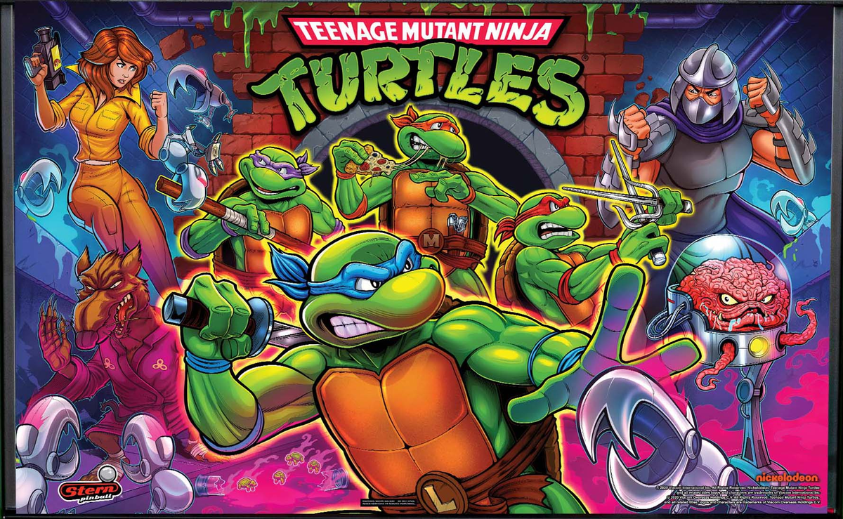 Teenage Mutant Ninja Turtles (Pro) is a pinball machine released in 2020 by Stern Pinball. It features the beloved TMNT characters, immersive gameplay, and vibrant artwork designed to capture the spirit of the animated series.
