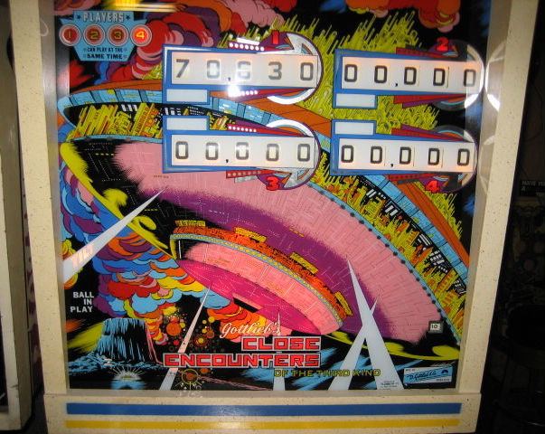 A classic electromechanical pinball machine inspired by the sci-fi film 'Close Encounters of the Third Kind'. Produced by Gottlieb in 1978, it features iconic imagery and gameplay elements linked to the movie theme.