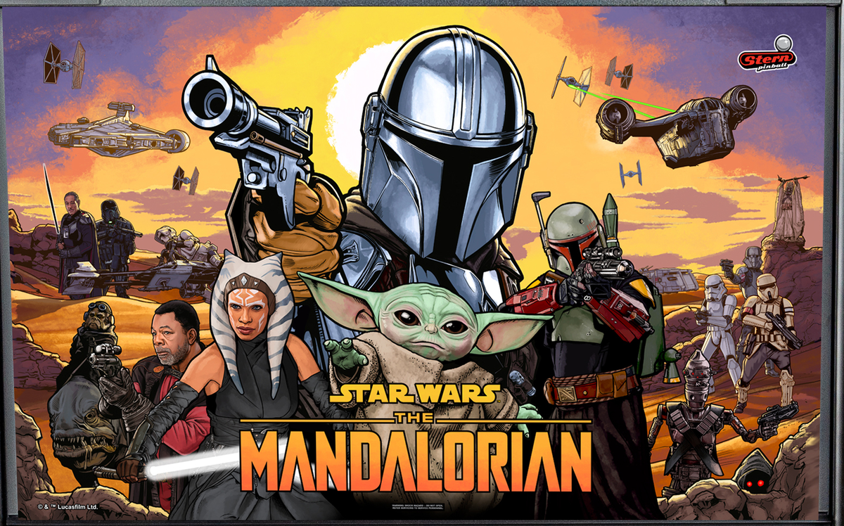 The Mandalorian (Pro) is a pinball machine released by Stern in 2021, themed around the popular Star Wars series 'The Mandalorian'. This machine features dynamic gameplay mechanics and immersive storytelling elements from the series.