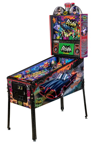 Batman 66 (Super LE) is a highly collectible and limited edition pinball machine by Stern, celebrating the classic 1966 TV series starring Adam West and Burt Ward.