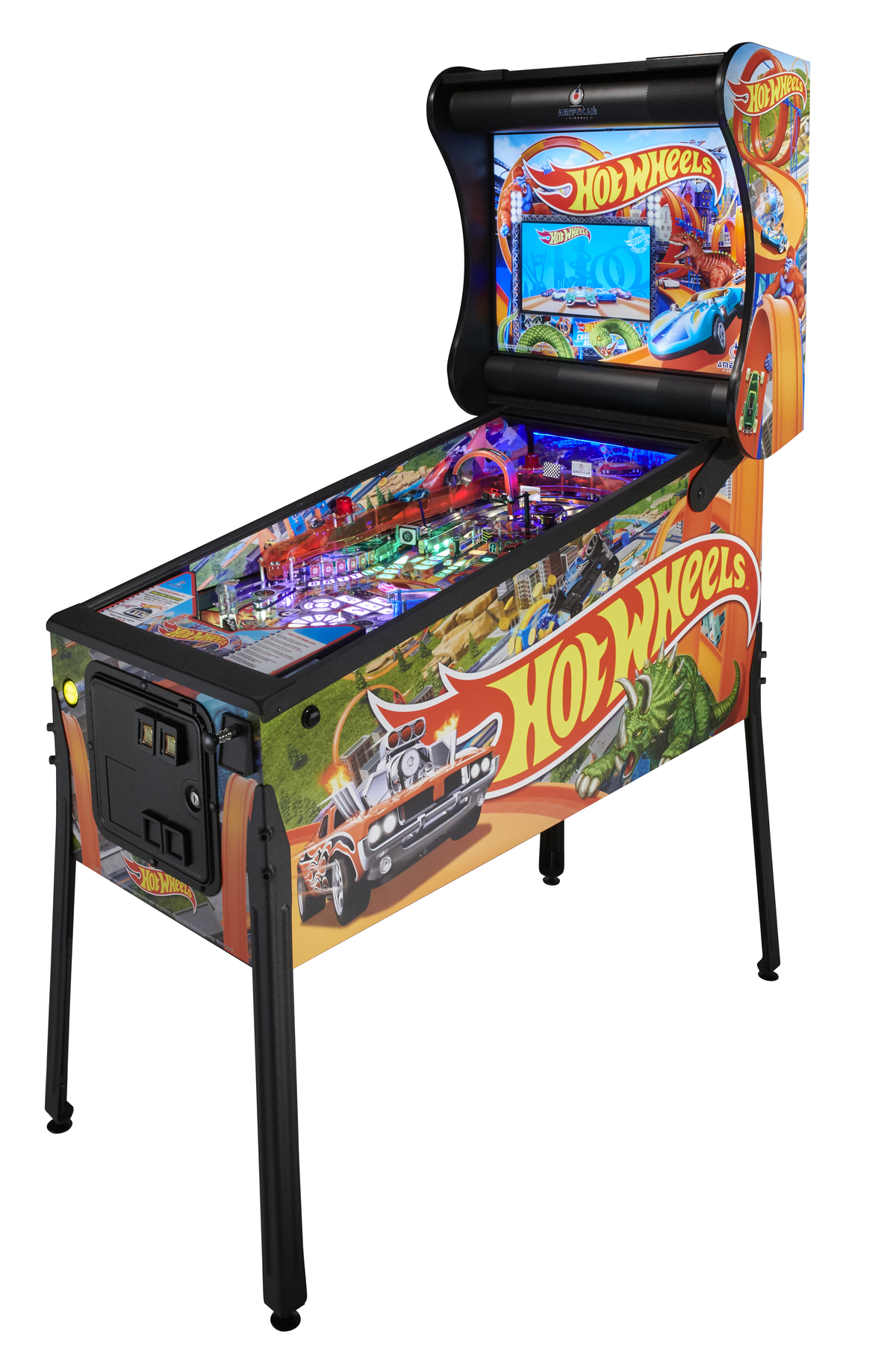 Hot Wheels by American Pinball is a high-speed, high-octane pinball machine inspired by the iconic toy car franchise, offering players an action-packed experience with immersive gameplay.
