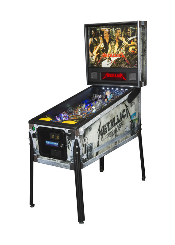 Metallica (Premium Roadcase) is a pinball machine produced by Stern, released in 2012. It features the iconic heavy metal band Metallica, with unique gameplay mechanics and stunning artwork inspired by their music.