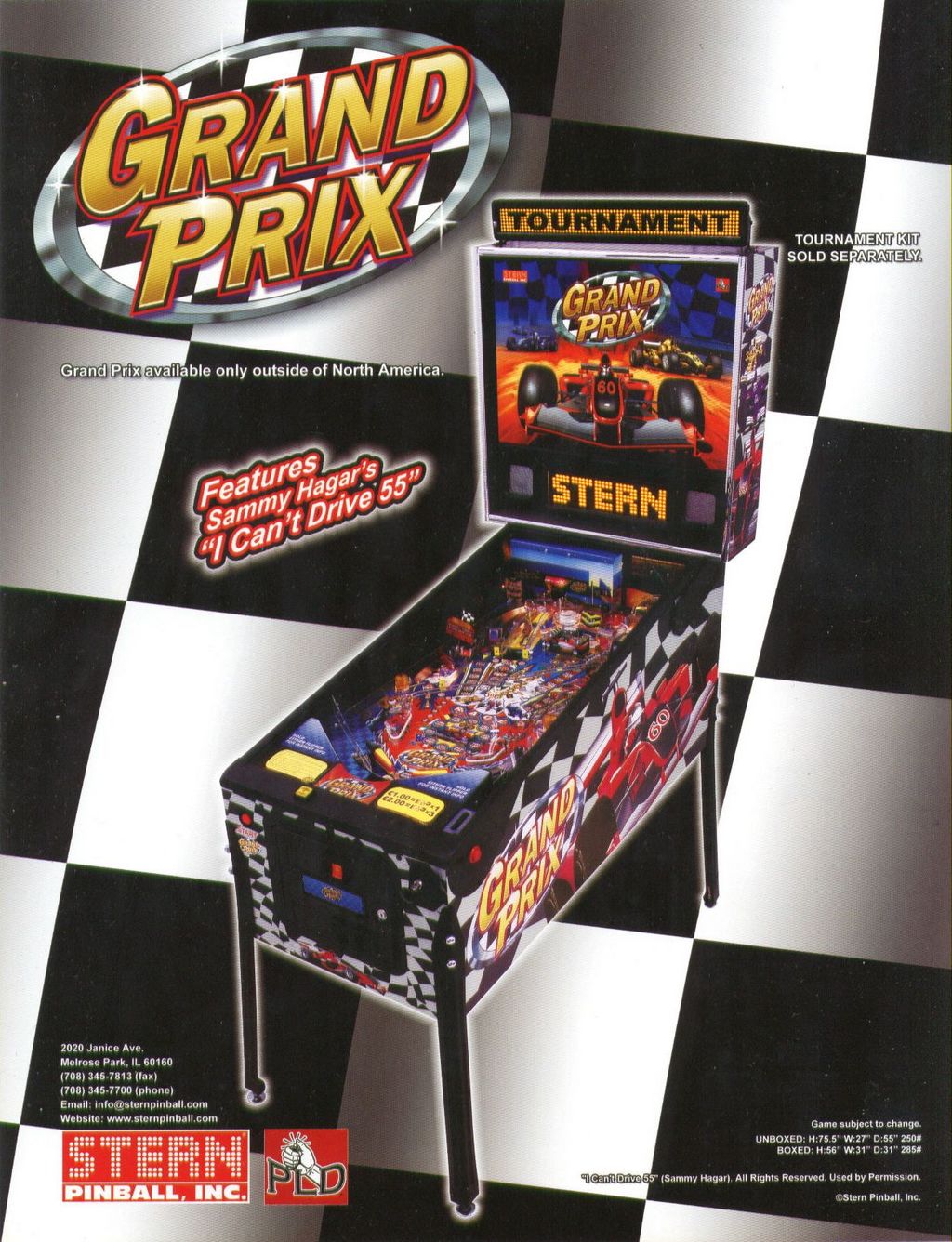 Grand Prix is a racing-themed pinball machine released by Stern in 2005, designed to capture the excitement of automotive racing.
